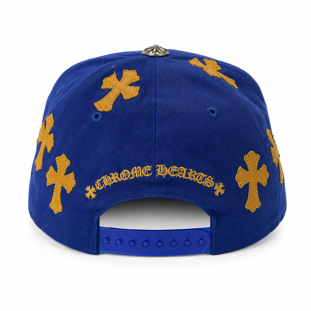CHROME HEARTS クロムハーツ CH HAT CH刺繍 クロスパッチ ベースボールキャップ 帽子 ブルー/オレンジ