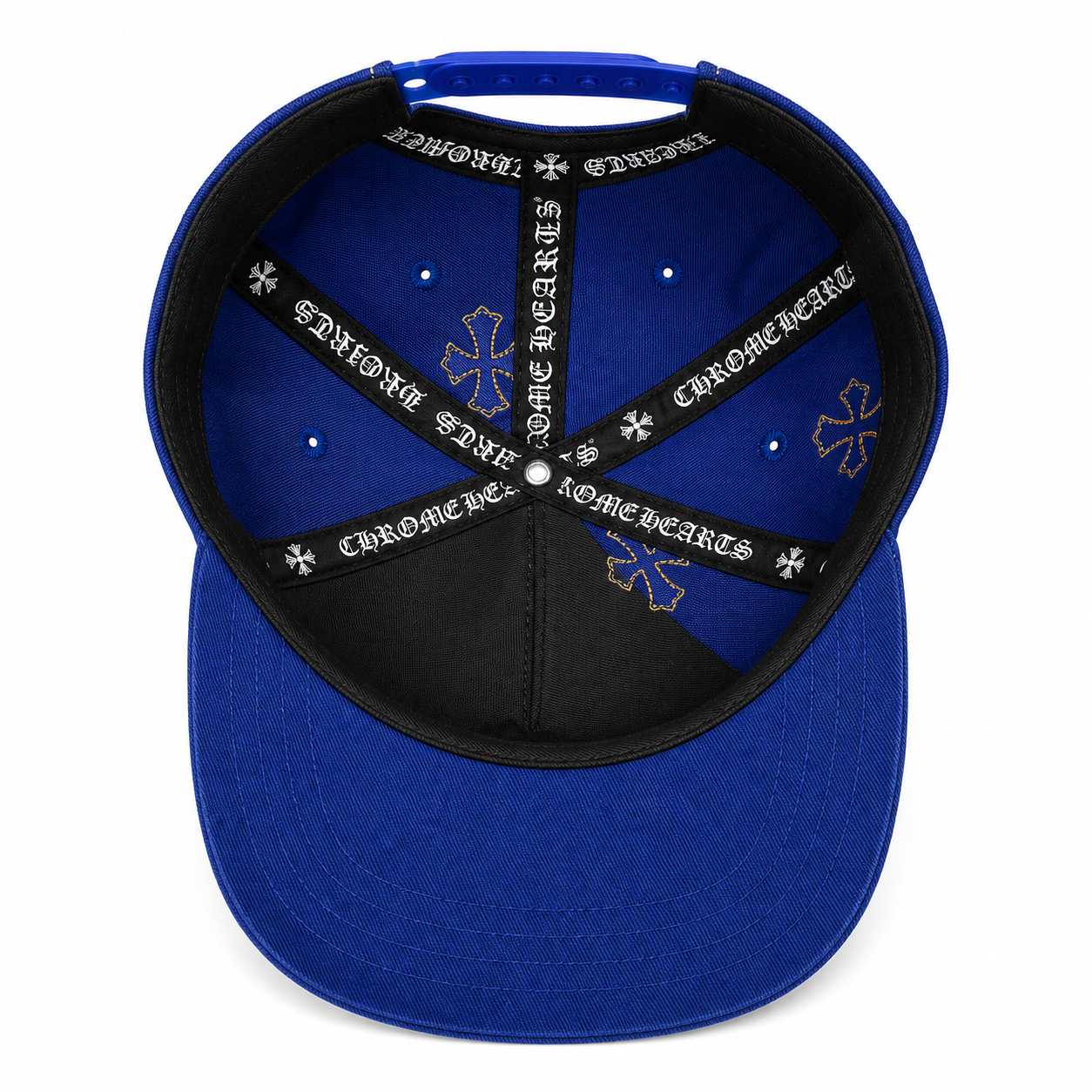 CHROME HEARTS クロムハーツ CH HAT CH刺繍 クロスパッチ ベースボールキャップ 帽子 ブルー/オレンジ