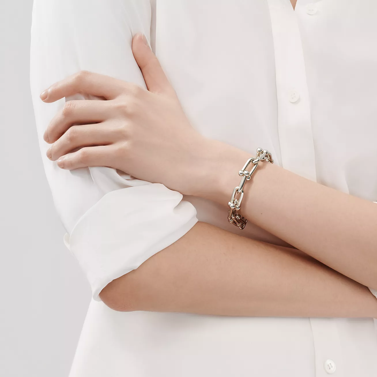 ティファニー/Tiffany ハードウェア リンク ブレスレット スターリングシルバー（ラージ） 男女兼用