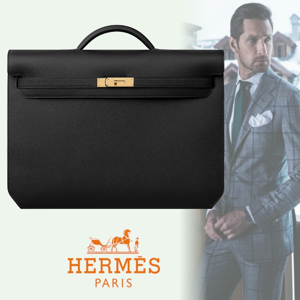エレガント◆Hermes直営店◆大人BLACK☆ブリーフケース Kelly 36