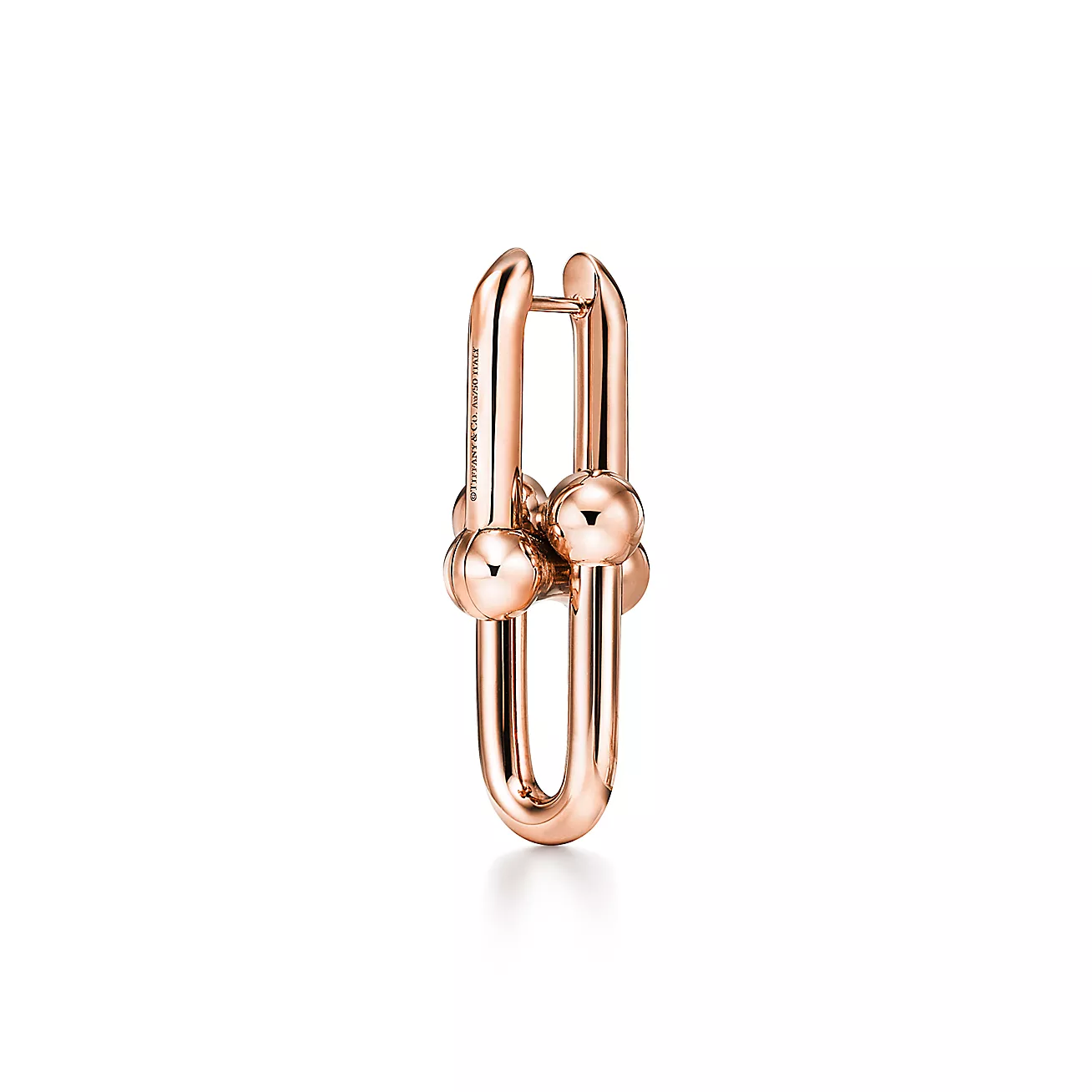 ティファニー/Tiffany ハードウェアミディアム リンク ピアス ローズゴールド