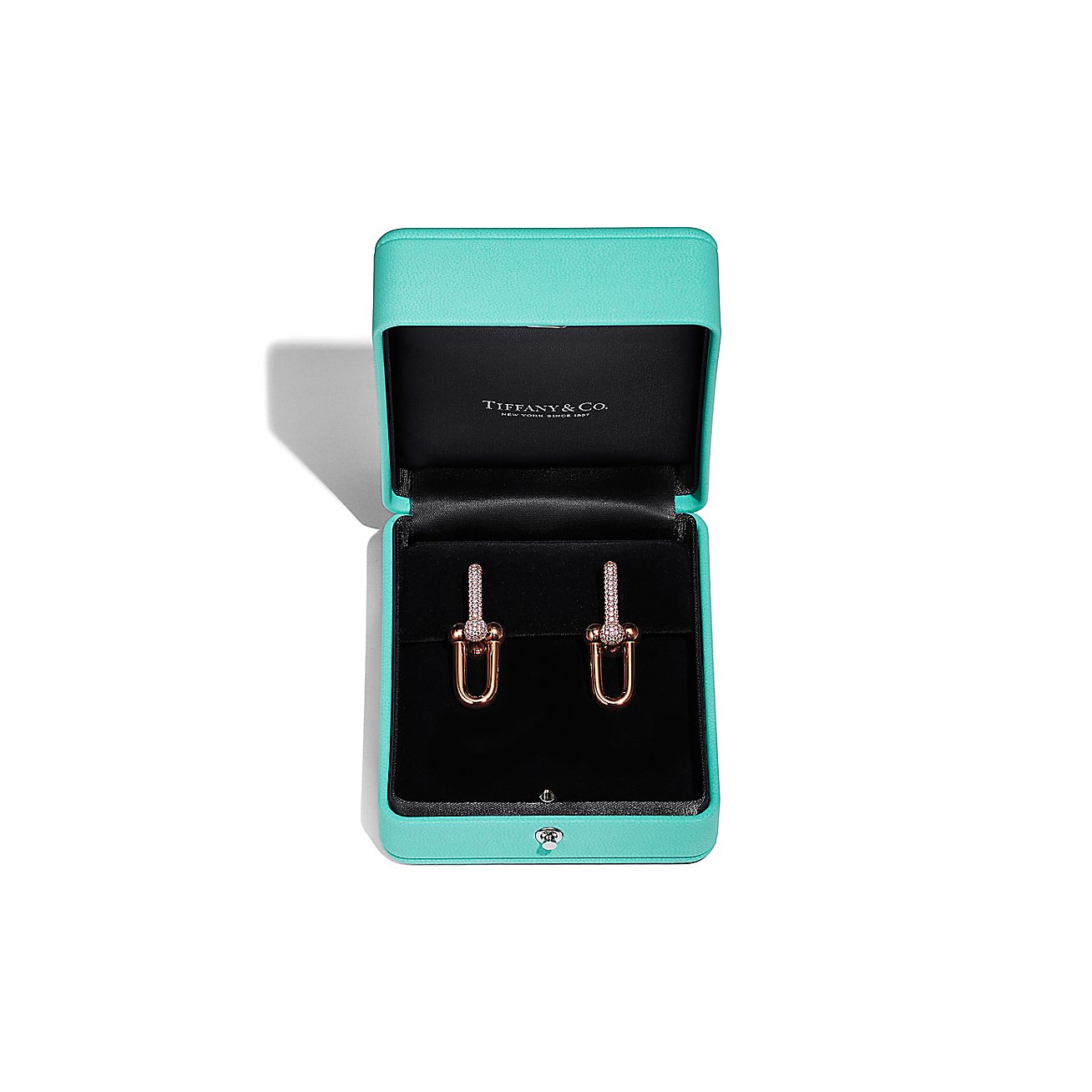 ティファニー/Tiffany ハードウェア ラージ リンク ピアス ダイヤモンド 1.18カラット ローズゴールド