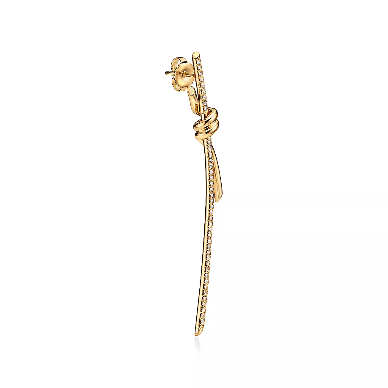 ティファニー/Tiffany ノット ドロップ ピアス ダイヤモンド イエローゴールド