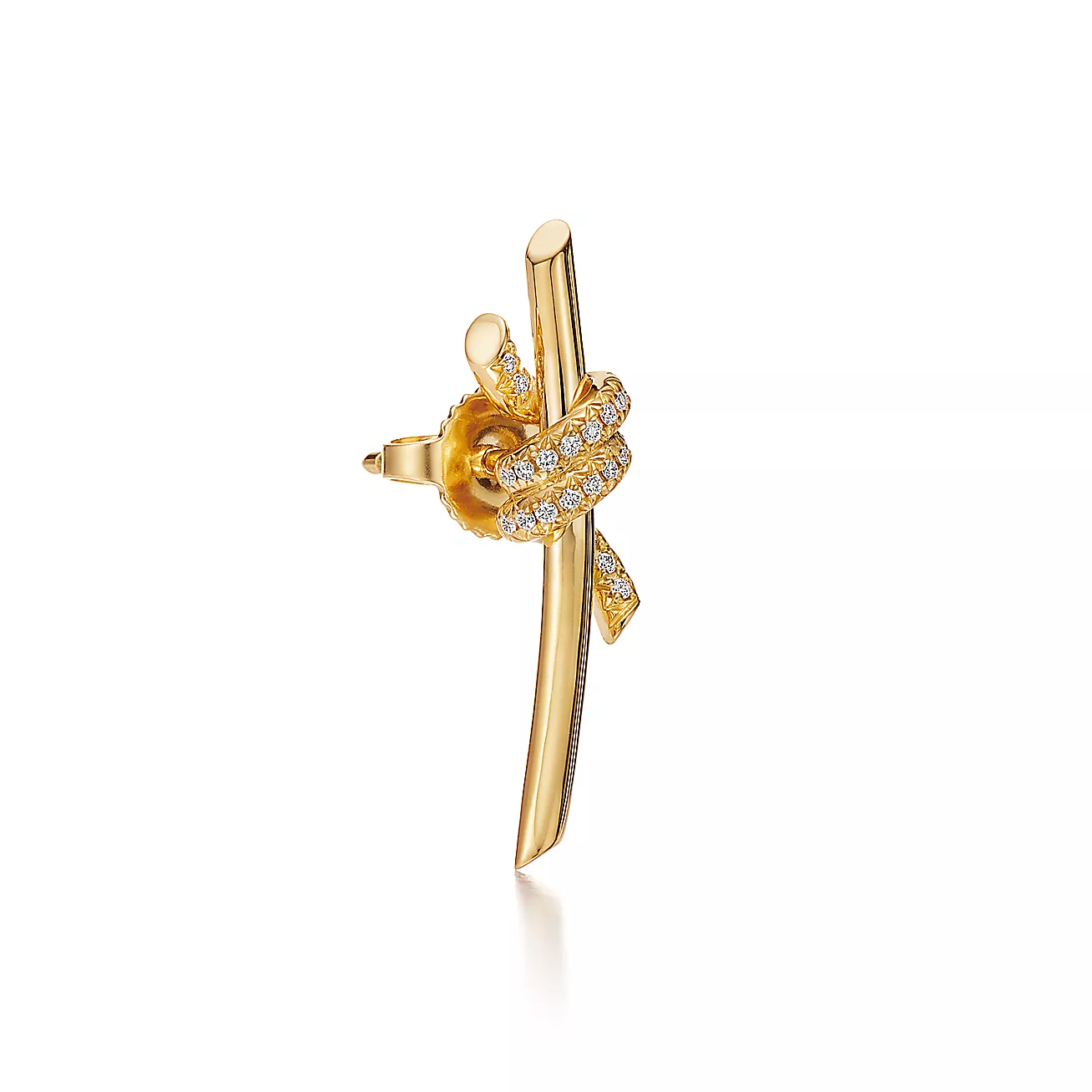 ティファニー/Tiffany ノット ピアス ダイヤモンド イエローゴールド