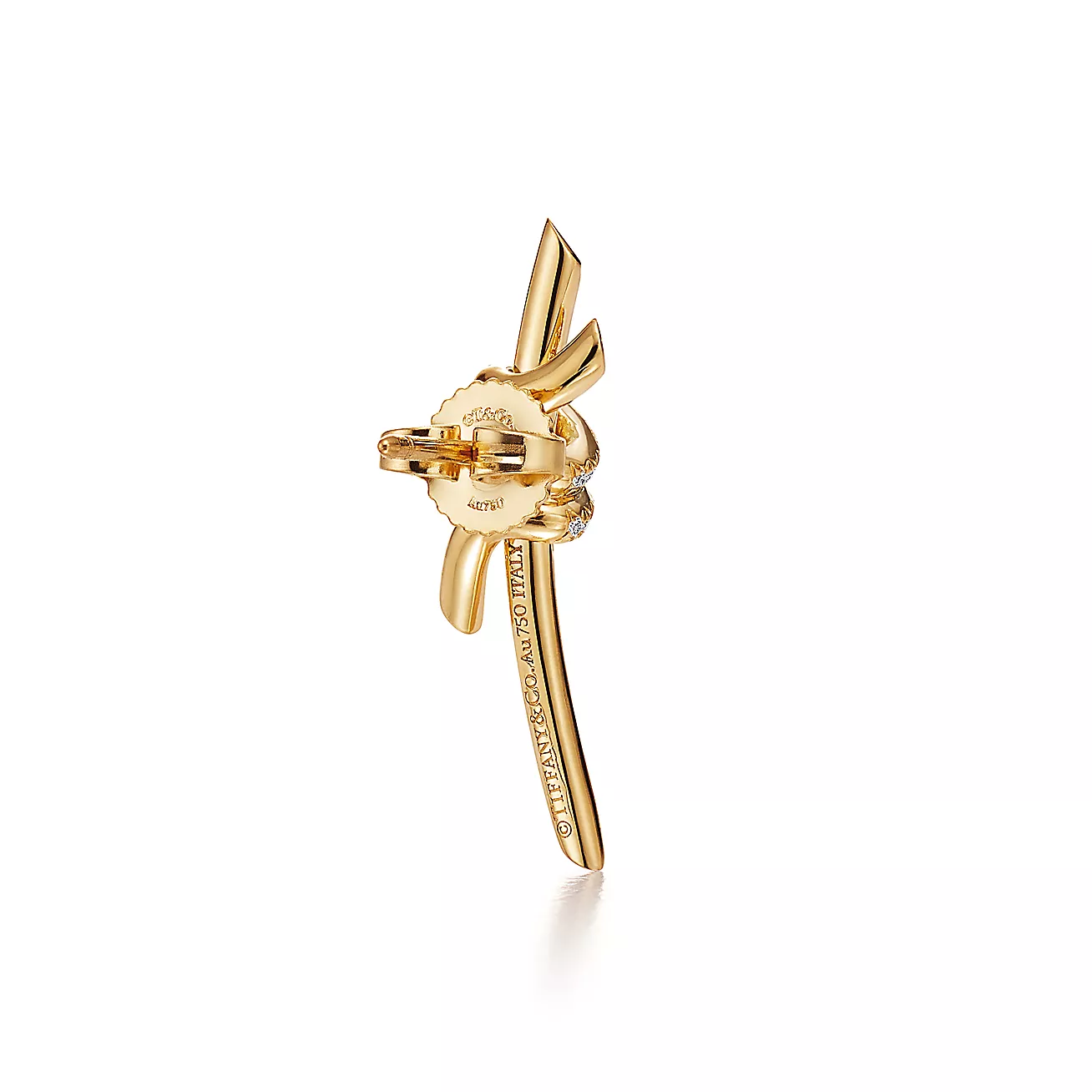 ティファニー/Tiffany ノット ピアス ダイヤモンド イエローゴールド