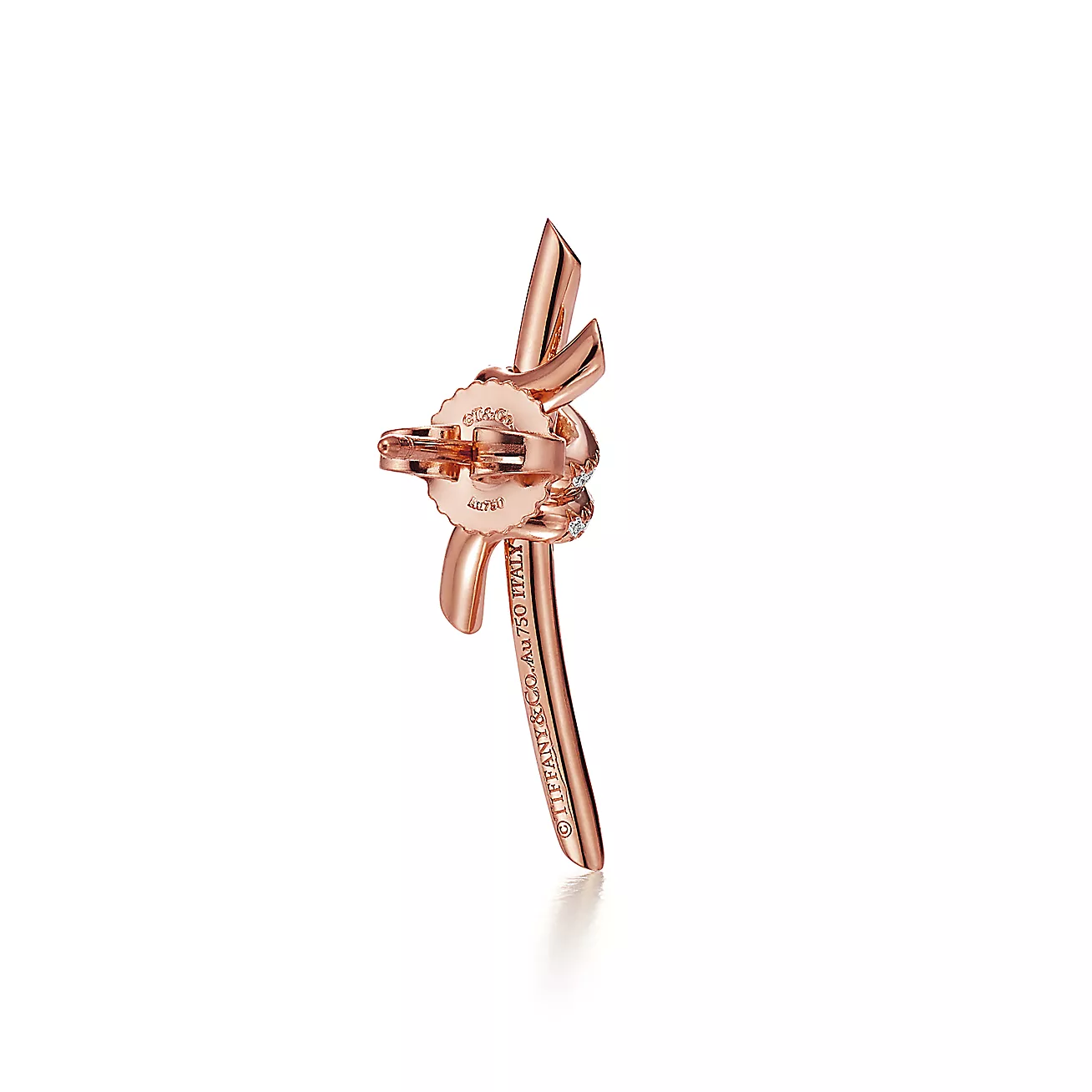 ティファニー/Tiffany ノット ピアス ダイヤモンド ローズゴールド