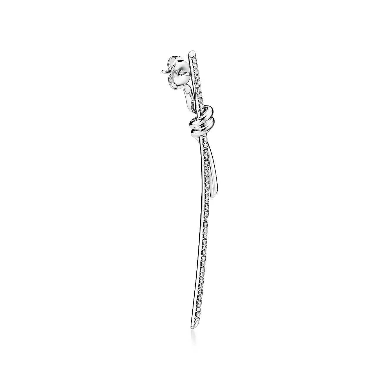 ティファニー/Tiffany ノット ドロップ ピアス ダイヤモンド ホワイトゴールド
