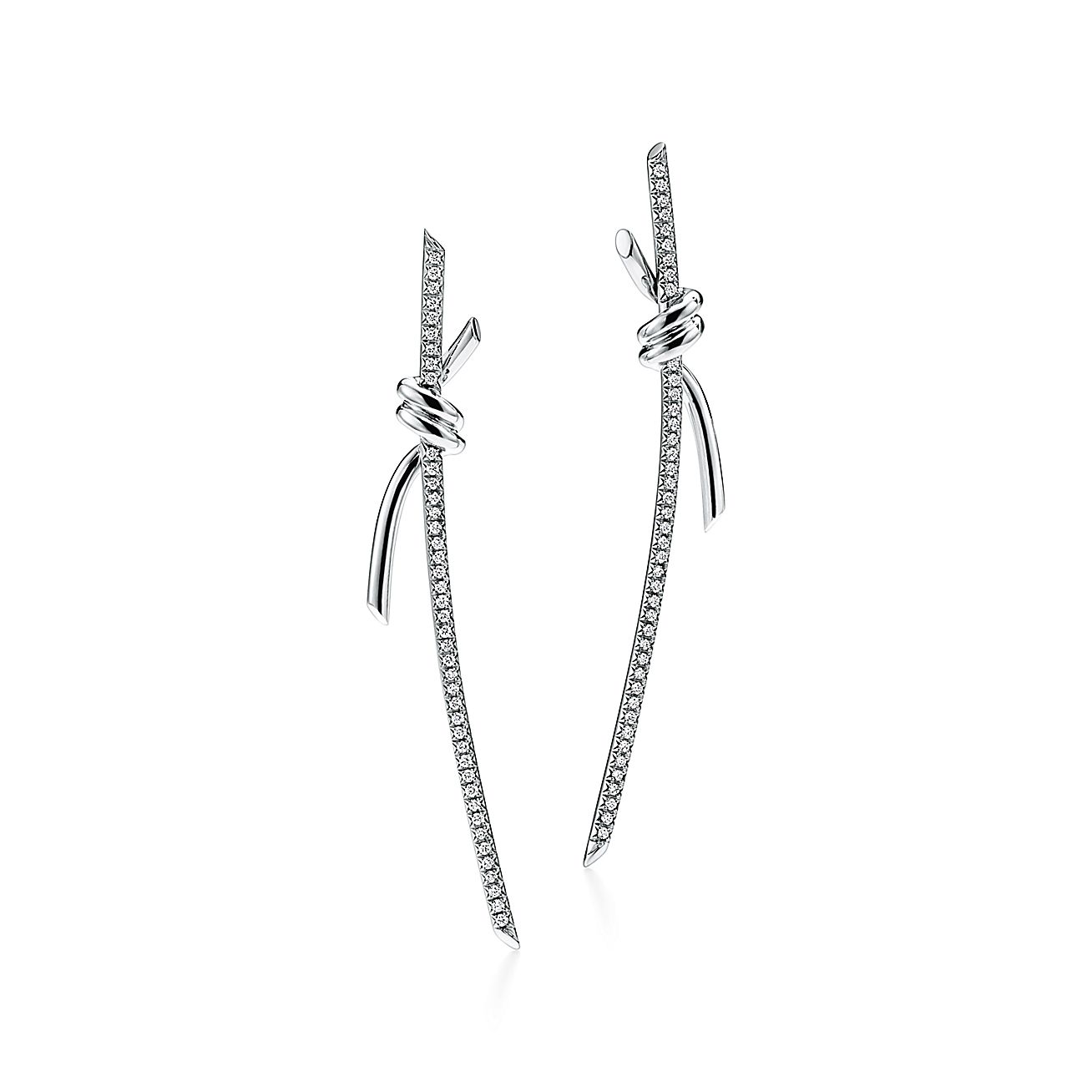 ティファニー/Tiffany ノット ドロップ ピアス ダイヤモンド イエローゴールド