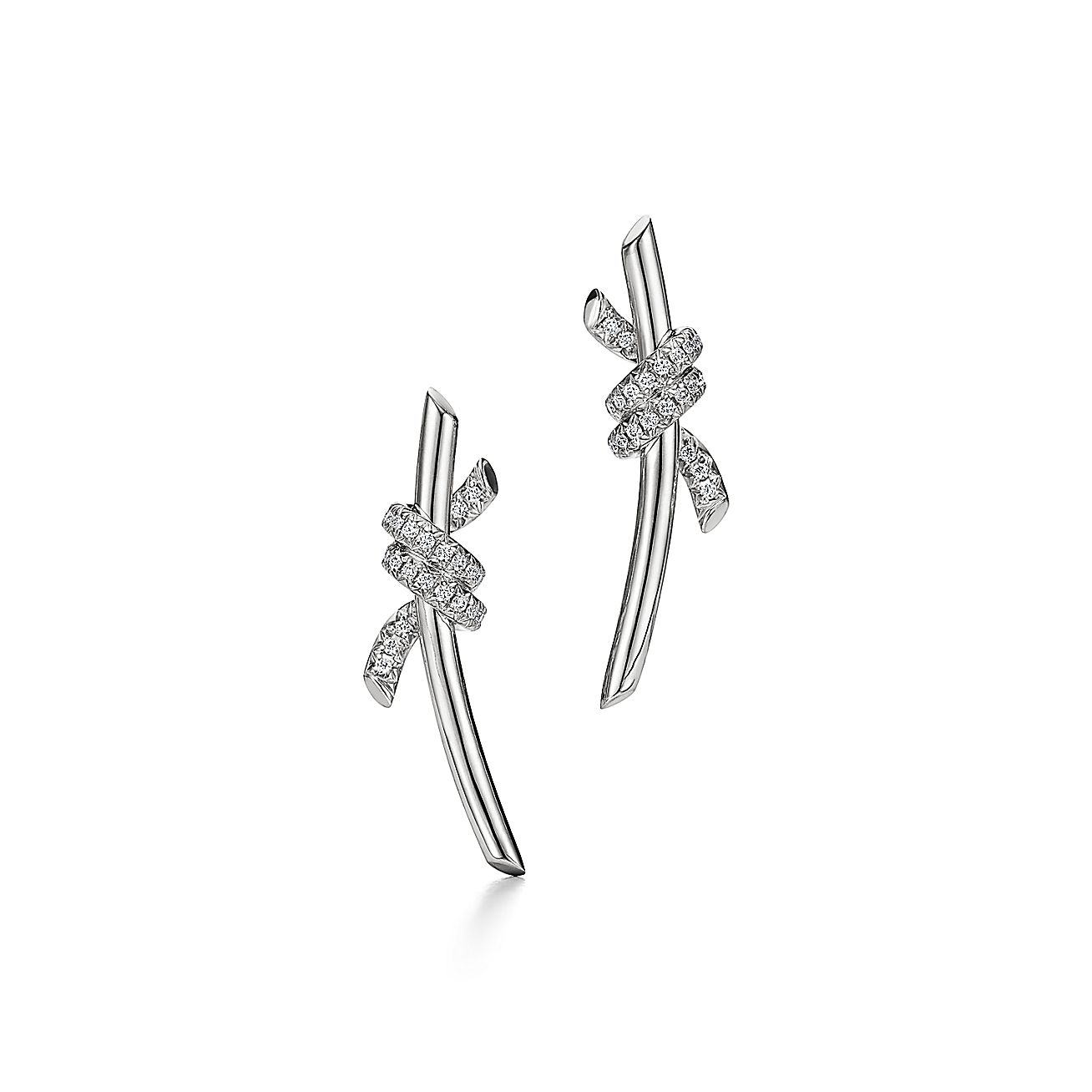 ティファニー/Tiffany ノット ピアス ダイヤモンド イエローゴールド