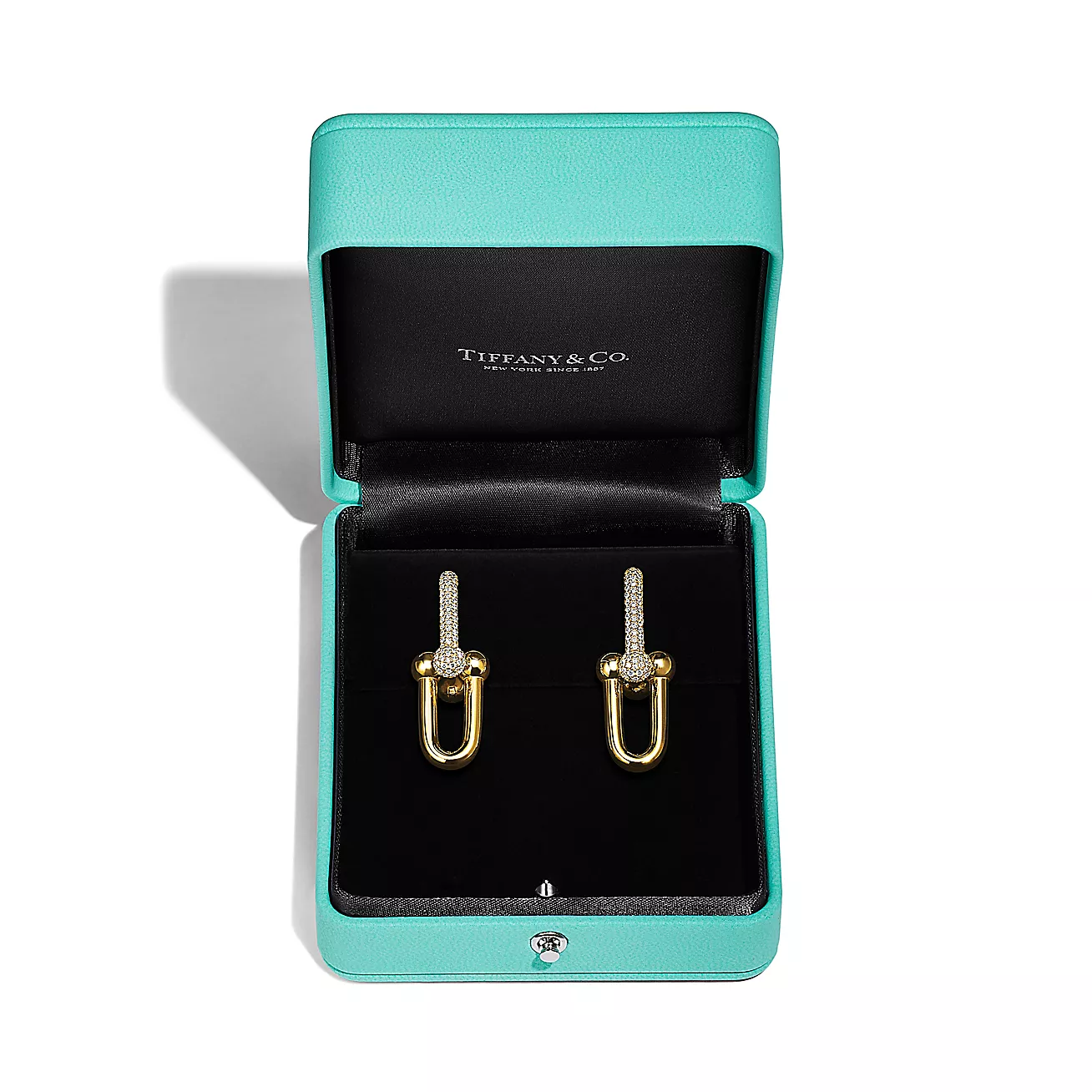ティファニー/Tiffany ハードウェア ラージ リンク ピアス ダイヤモンド 1.18カラット イエローゴールド