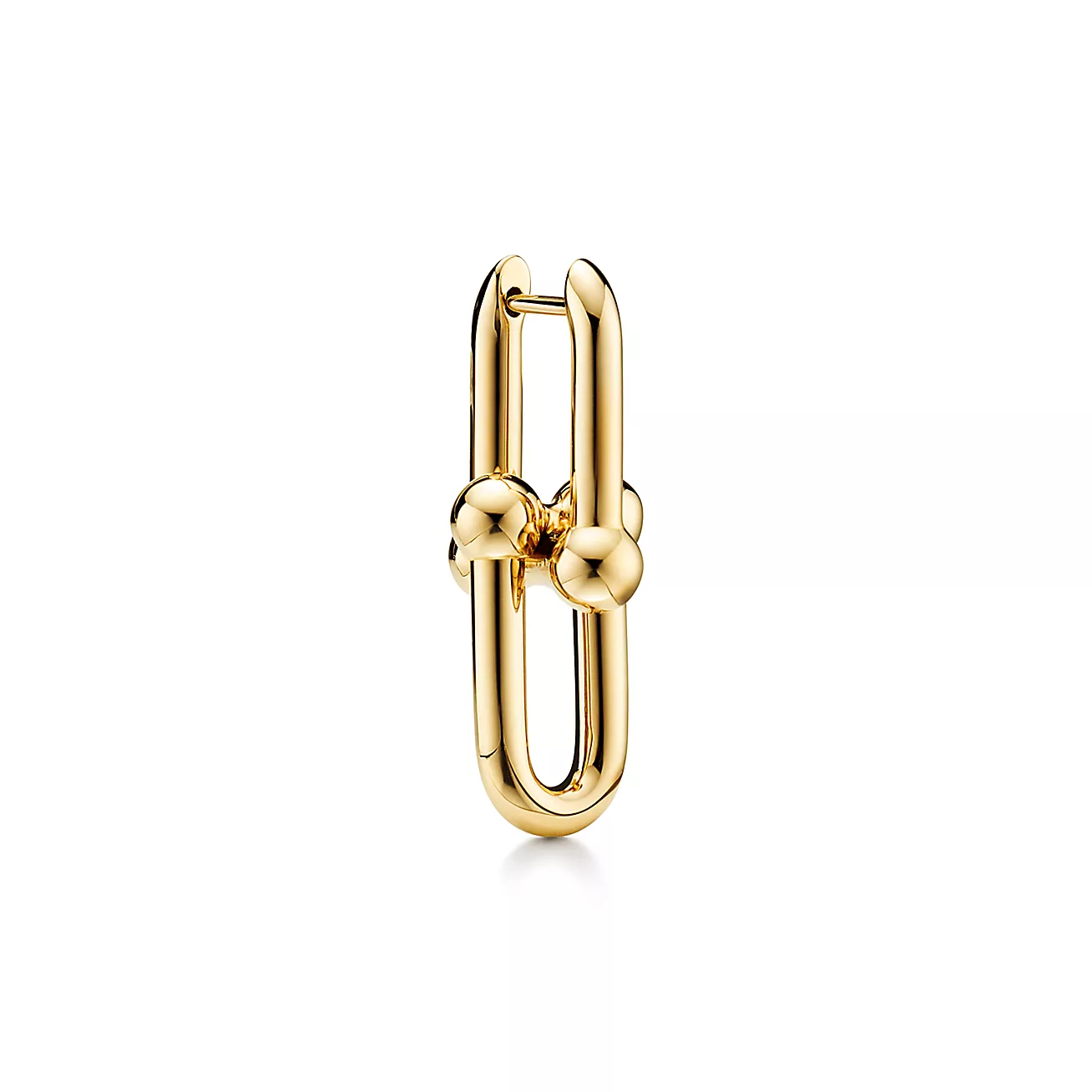 ティファニー/Tiffany ハードウェアミディアム リンク ピアス イエローゴールド