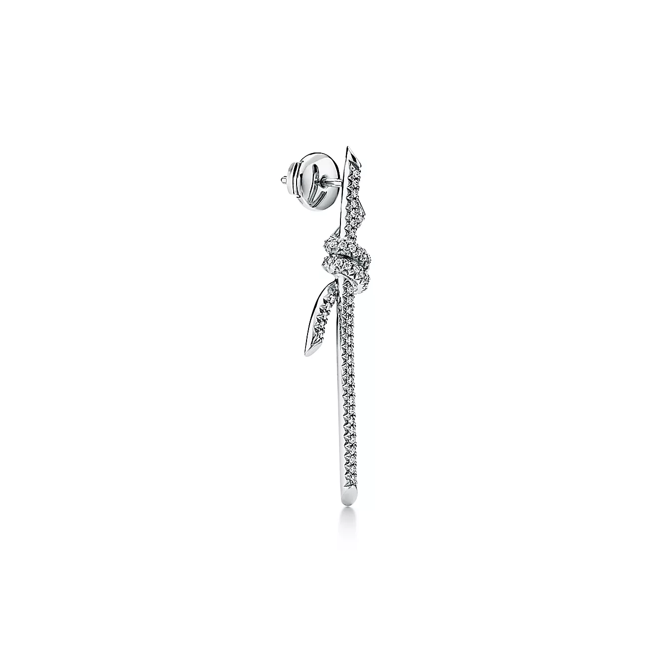 ティファニー/Tiffany ノット ドロップ ピアス ダイヤモンド ホワイトゴールド