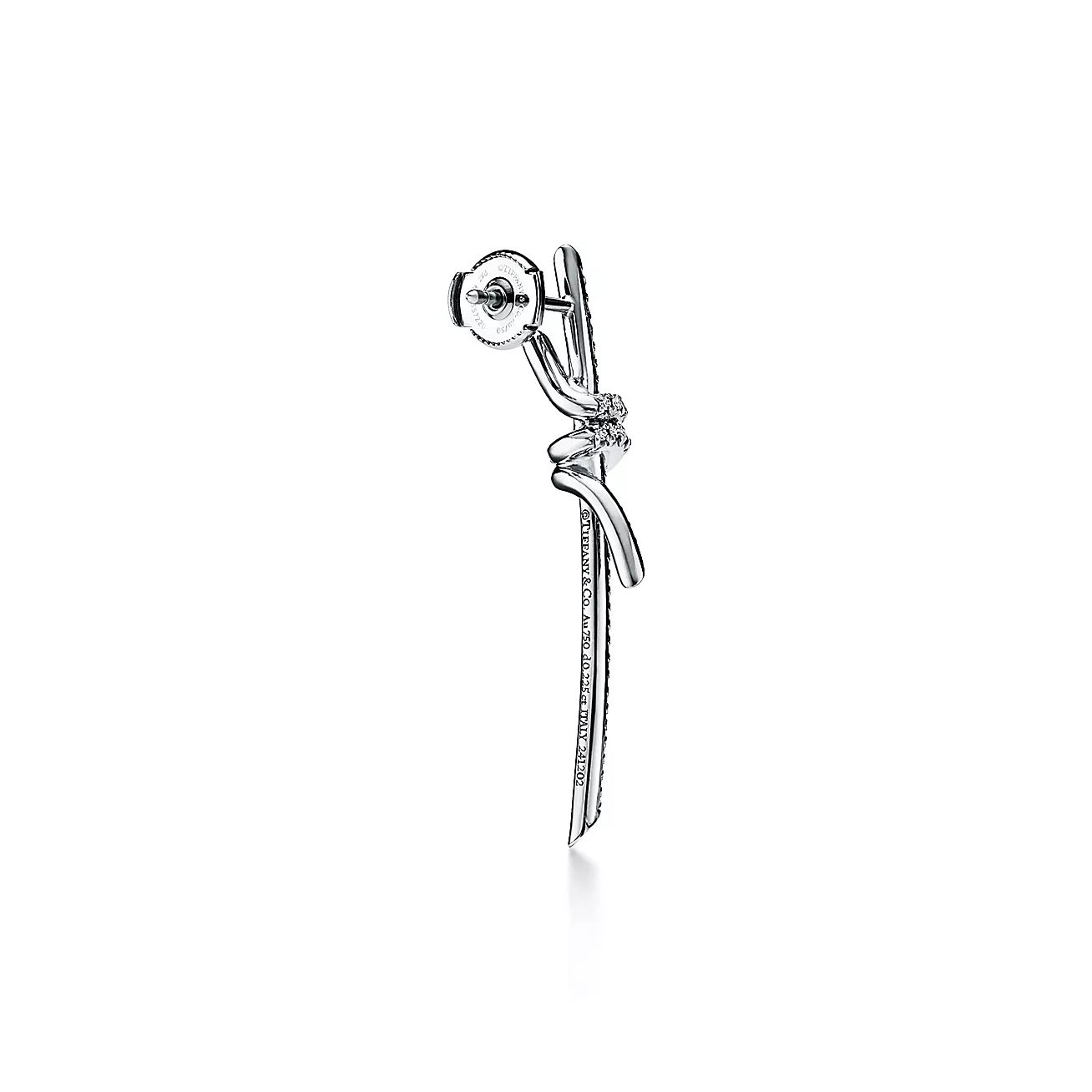 ティファニー/Tiffany ノット ドロップ ピアス ダイヤモンド ホワイトゴールド