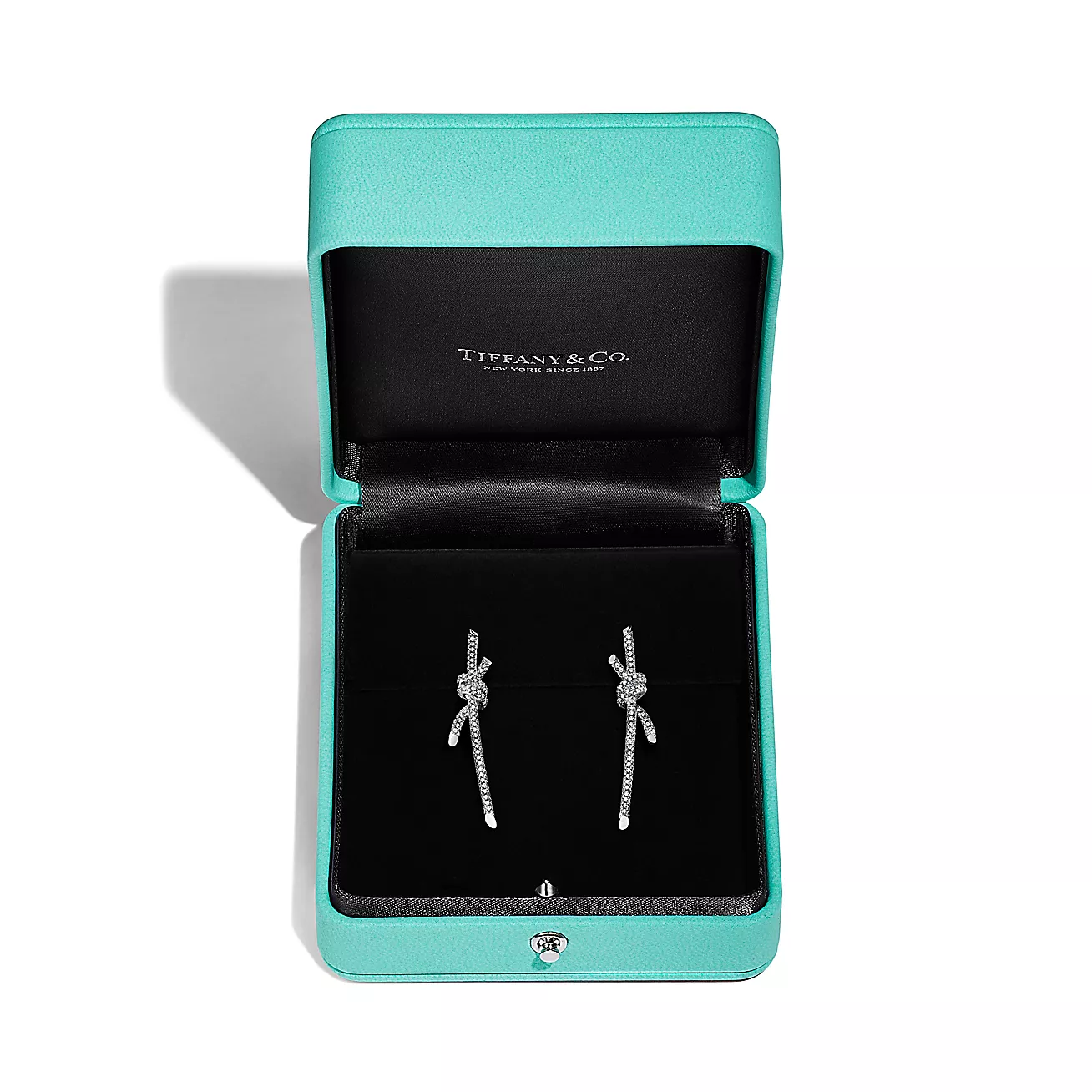 ティファニー/Tiffany ノット ドロップ ピアス ダイヤモンド ホワイトゴールド