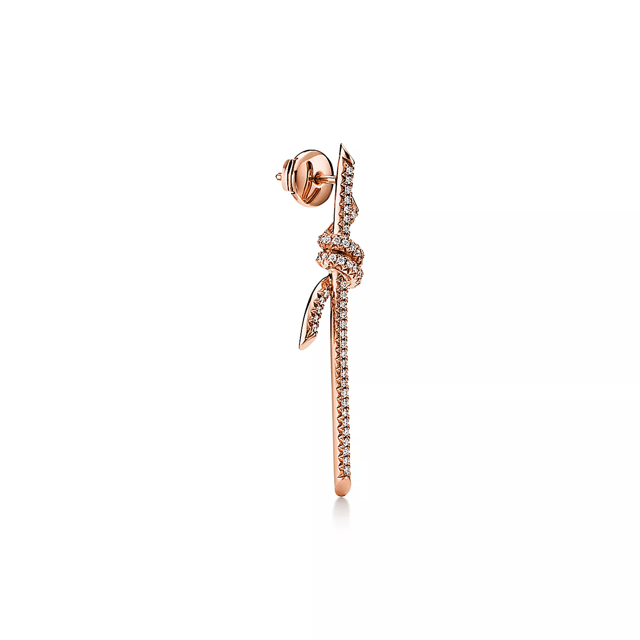 ティファニー/Tiffany ノット ドロップ ピアス ダイヤモンド ローズゴールド