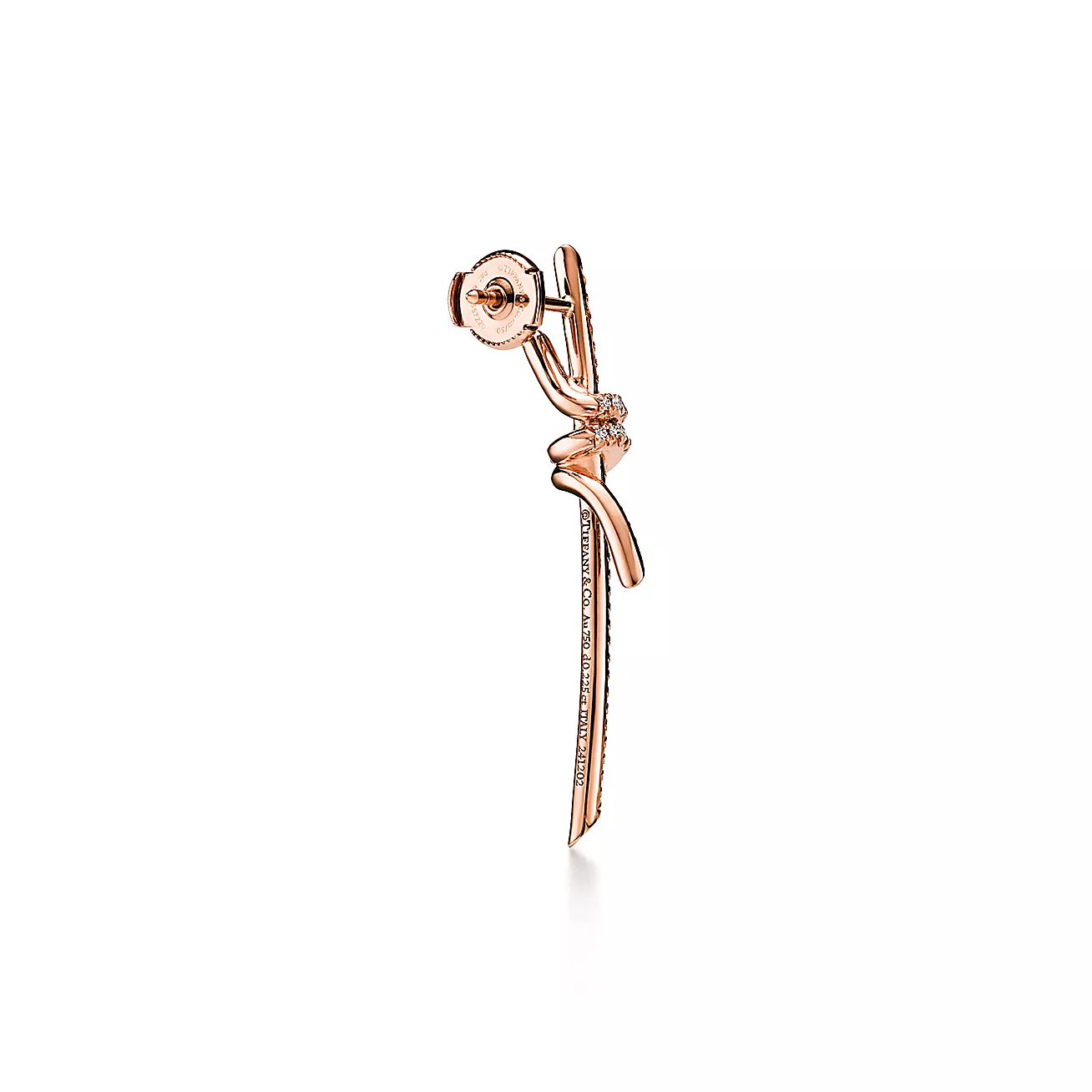ティファニー/Tiffany ノット ドロップ ピアス ダイヤモンド ローズゴールド