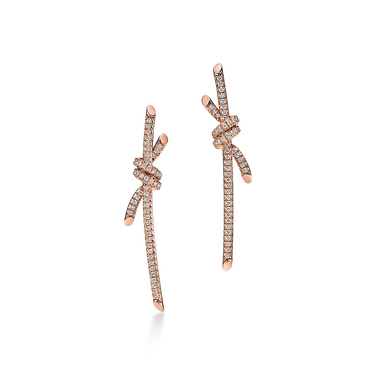 ティファニー/Tiffany ノット ドロップ ピアス ダイヤモンド ホワイトゴールド