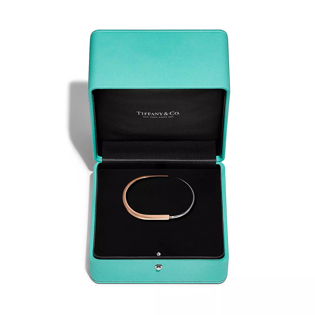 ティファニー ロック ナロー バングル ローズゴールド ＆ ホワイトゴールド