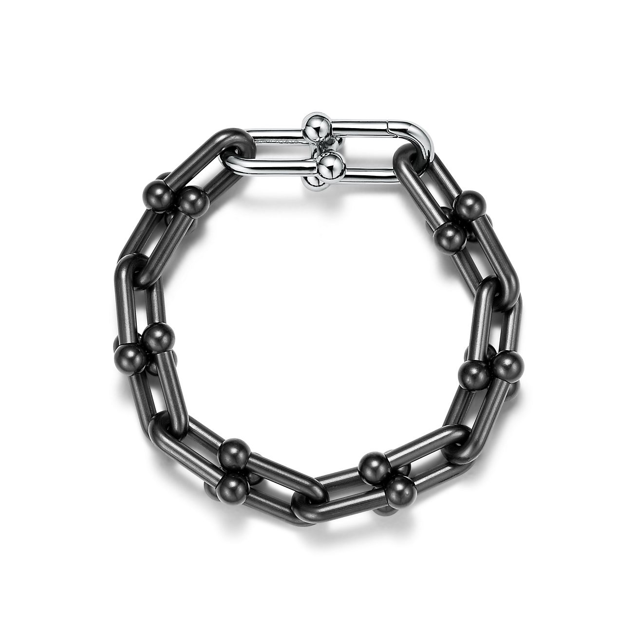 ティファニー/Tiffany ハードウェア リンク ブレスレット チタン ホワイトゴールド（ラージ） 男女兼用