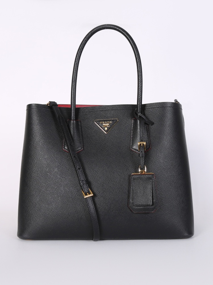 ★PRADA直営店★ラージ サフィアーノ レザー ハンドバッグ