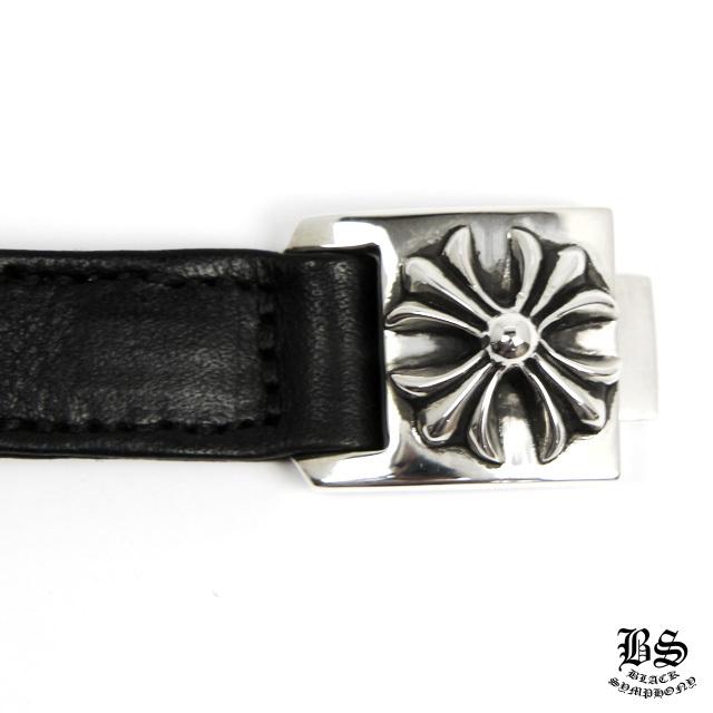 クロムハーツ ハーネス ブレスレット CHプラス ブラック レザー