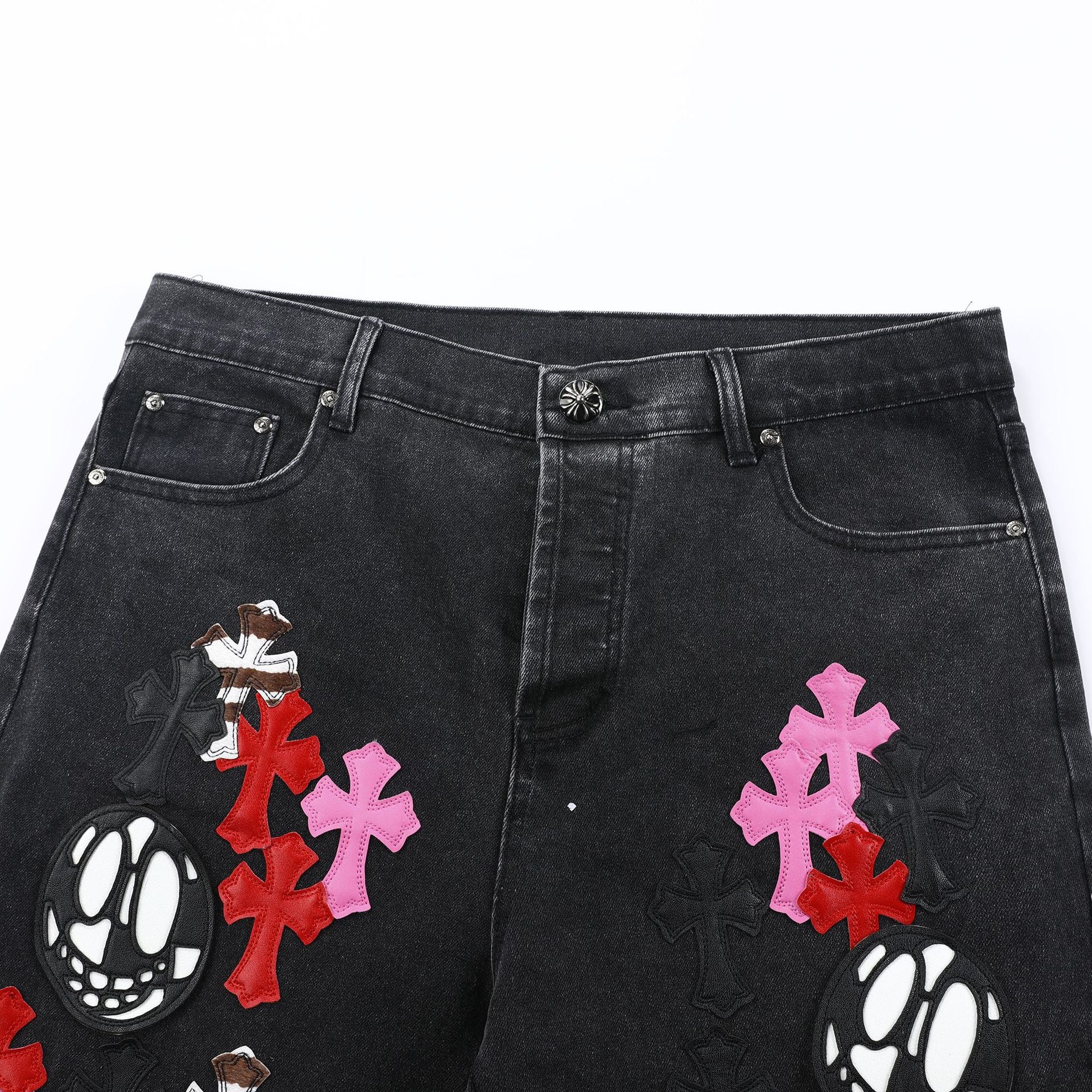 【Chrome Hearts】クロムハーツ カラークロスハッチ付きグレージーンズ