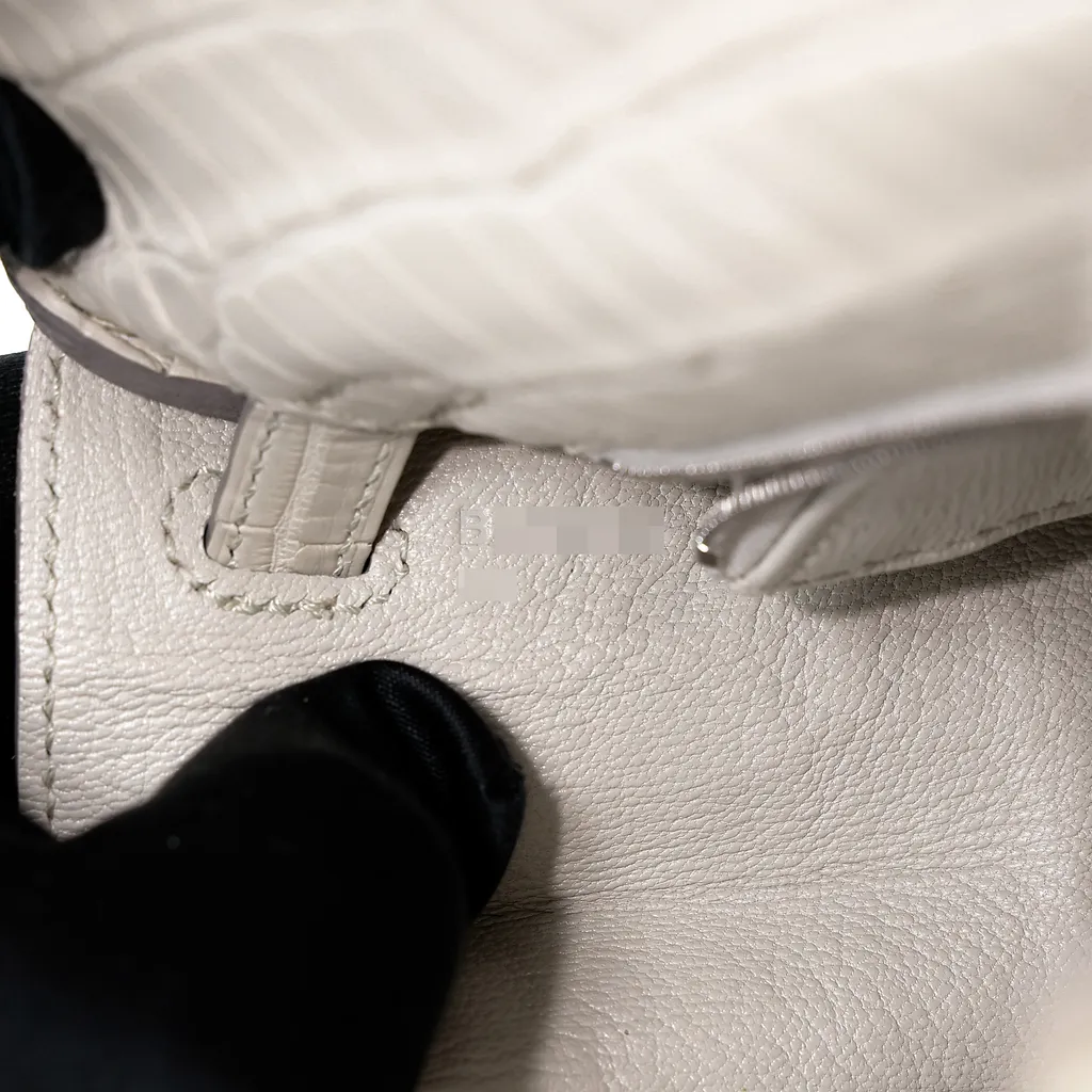 HERMÈS エルメス ケリー25 ベトン (8L) クロコダイル アリゲーター マット シルバー金具 B刻印