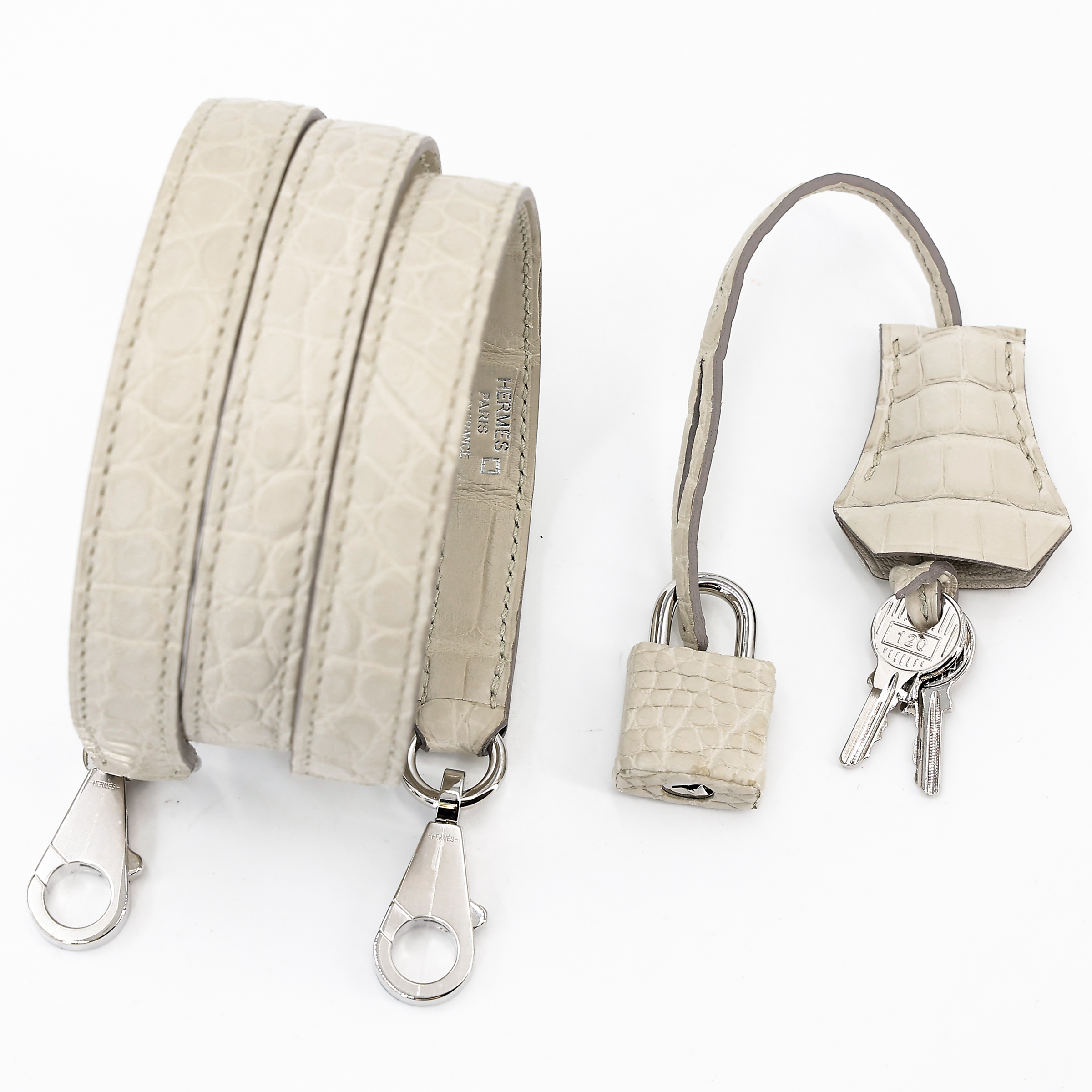 HERMÈS エルメス ケリー25 ベトン (8L) クロコダイル アリゲーター マット シルバー金具 B刻印