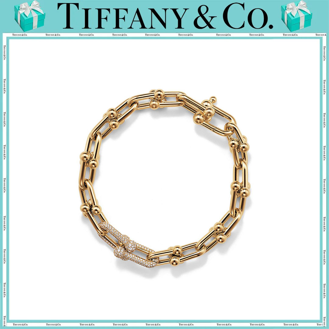 ティファニー/Tiffany ハードウェア リンク ブレスレット ダイヤモンド イエローゴールド - 男女兼用