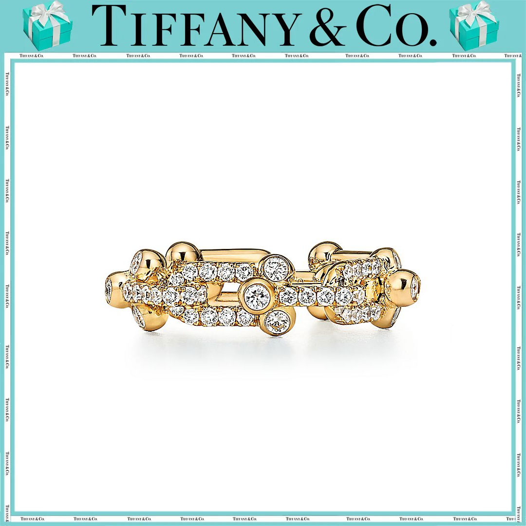 ティファニー/Tiffany ハードウェア リンク リング ダイヤモンド イエローゴールド（スモール） - 男女兼用