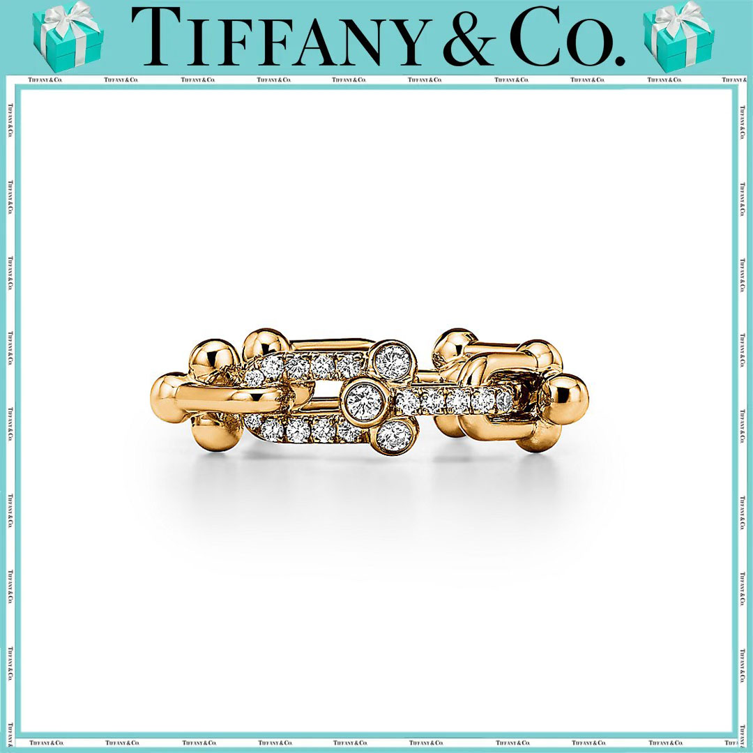 ティファニー/Tiffany ハードウェア リンク リング ダイヤモンド イエローゴールド（スモール） - 男女兼用