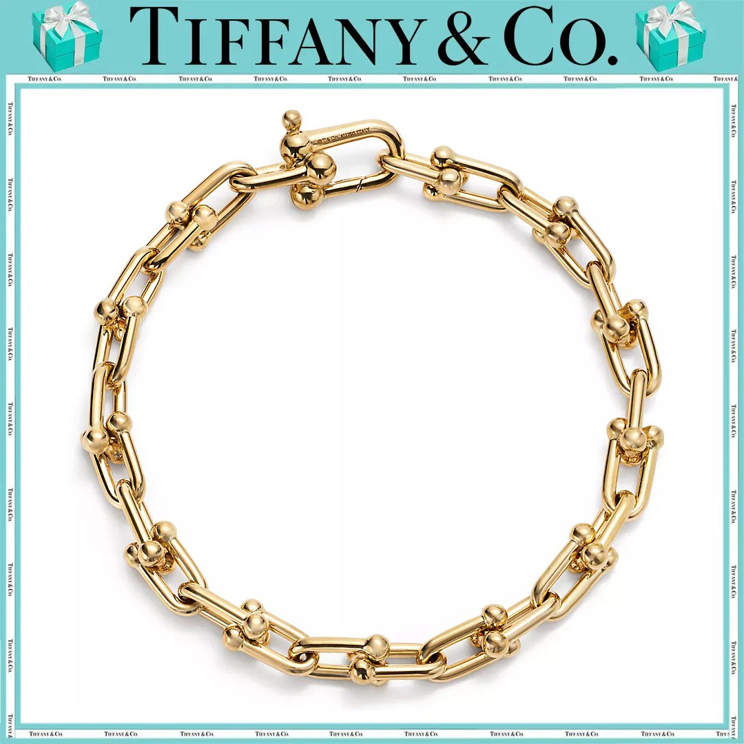 ティファニ/Tiffany ー ハードウェア スモール リンク ブレスレット イエローゴールド 男女兼用