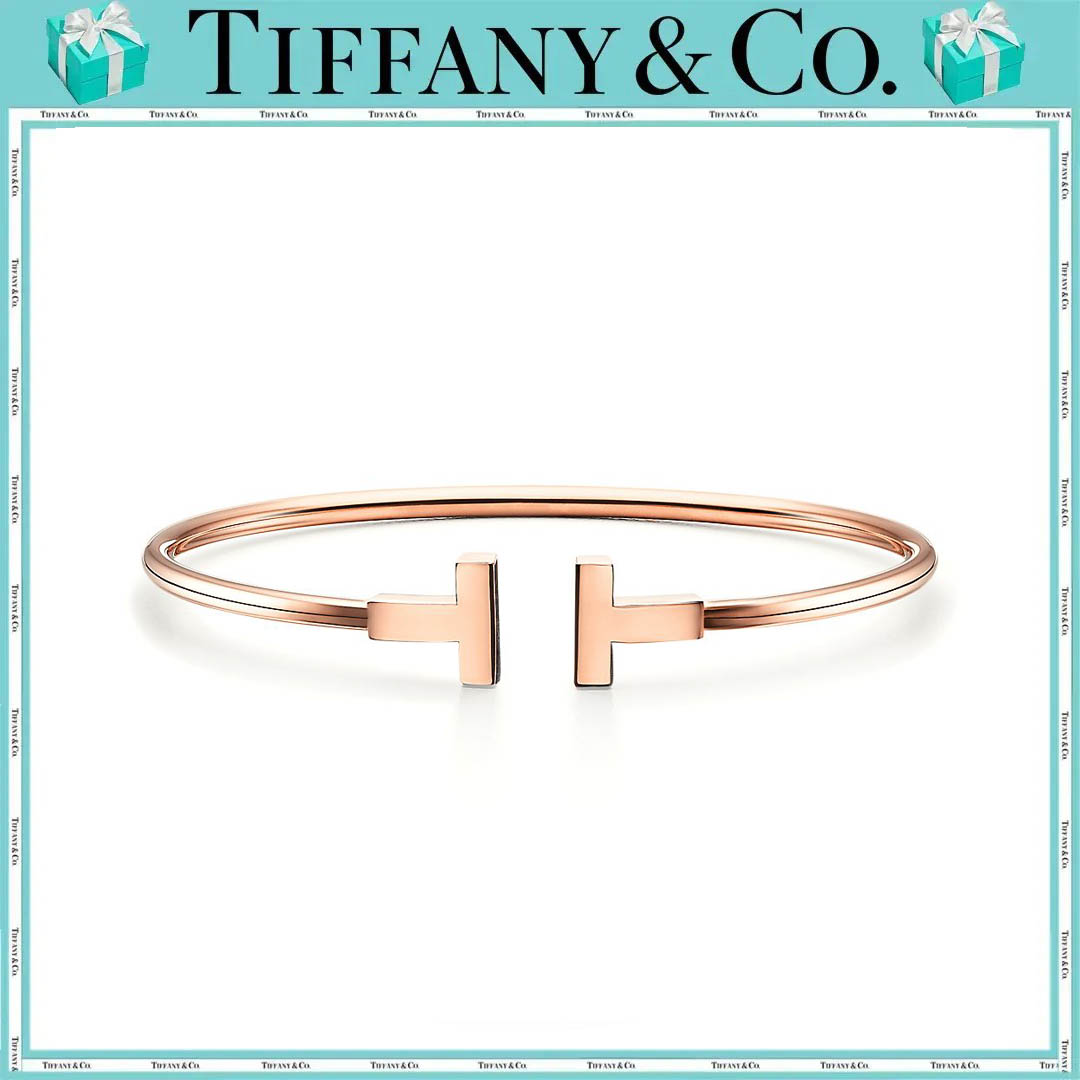 ティファニー T ワイヤー ブレスレット ローズゴールド
