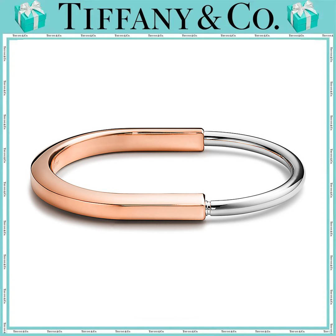 ティファニー ロック バングル ローズゴールド ＆ ホワイトゴールド