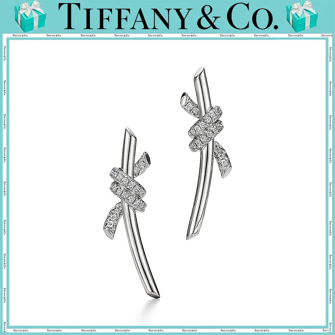 ティファニー/Tiffany ノット ピアス ダイヤモンド ホワイトゴールド