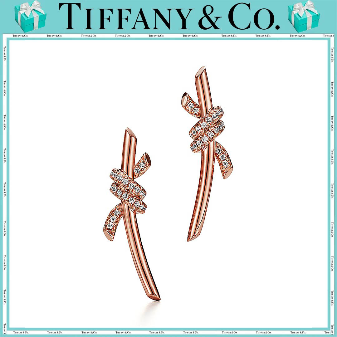 ティファニー/Tiffany ノット ピアス ダイヤモンド ローズゴールド