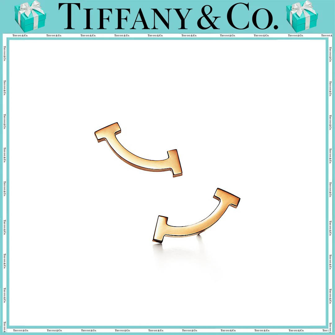 ティファニー/Tiffany T スマイル ミニ ピアス イエローゴールド