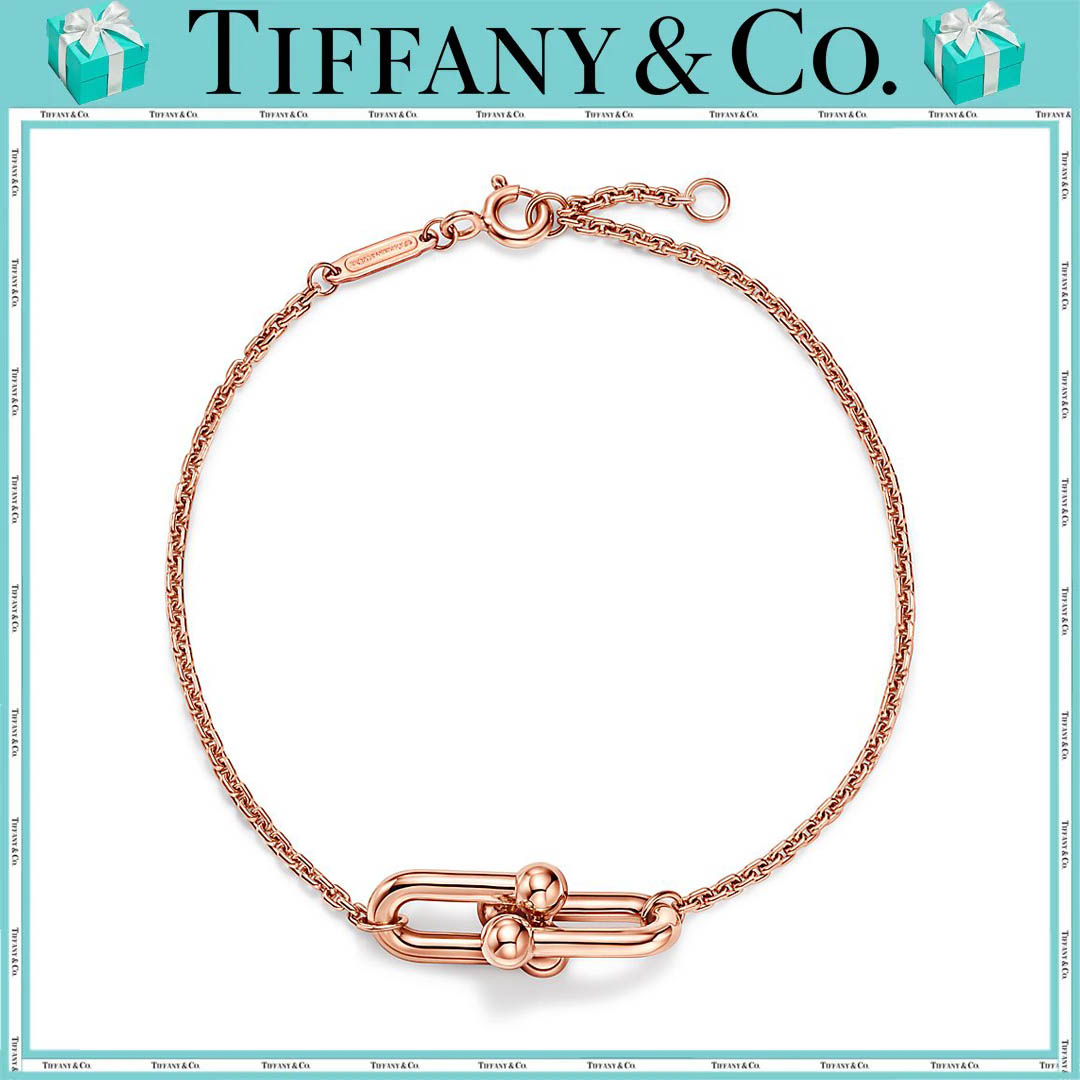 ティファニー/Tiffany ハードウェア ダブル リンク ブレスレット ローズゴールド