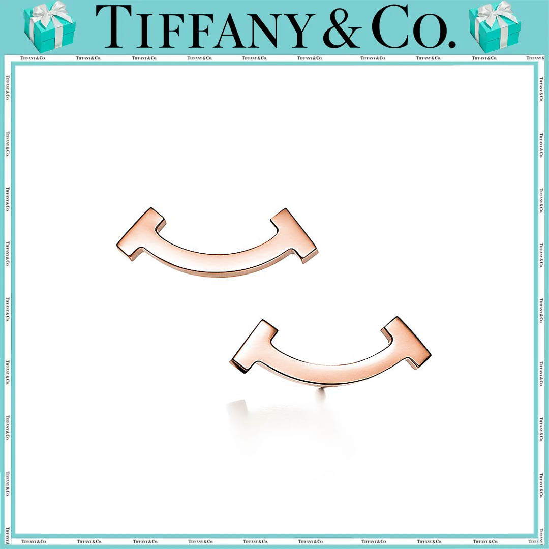 ティファニー/Tiffany T スマイル ミニ ピアス ローズゴールド