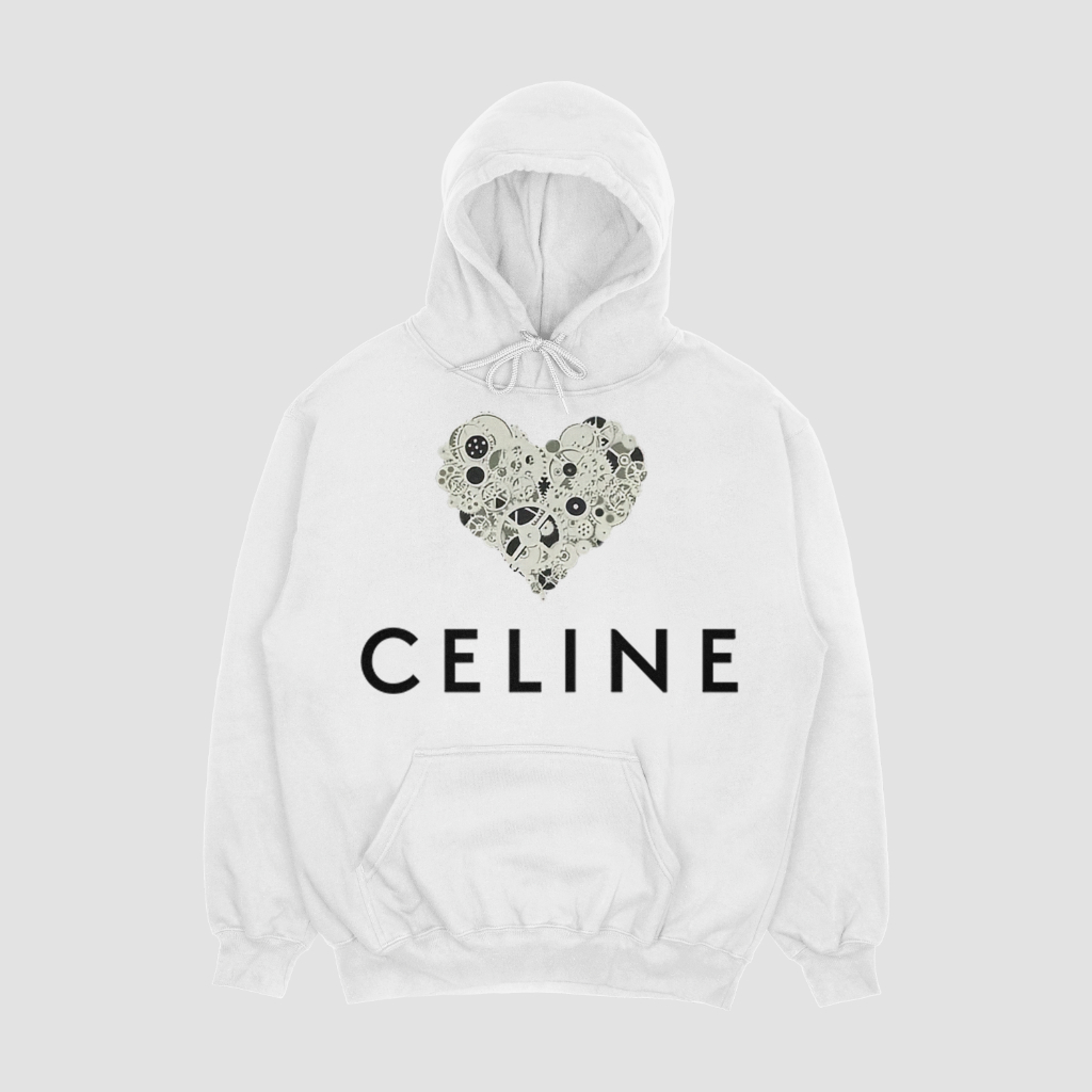 CELINE ハート型アルファベットプリントのパーカー