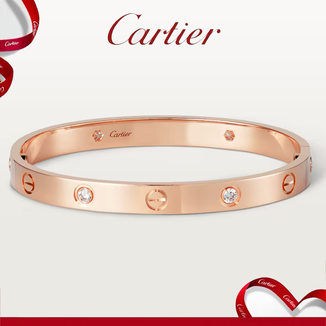 【高品質】【国内発送/直営店】カルティエ（Cartier）LOVE ブレスレット、ダイヤモンド4個