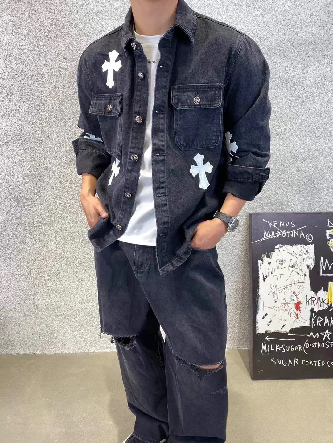 【Chrome Hearts】クロムハーツ 新作デニムジャケット Tシャツ