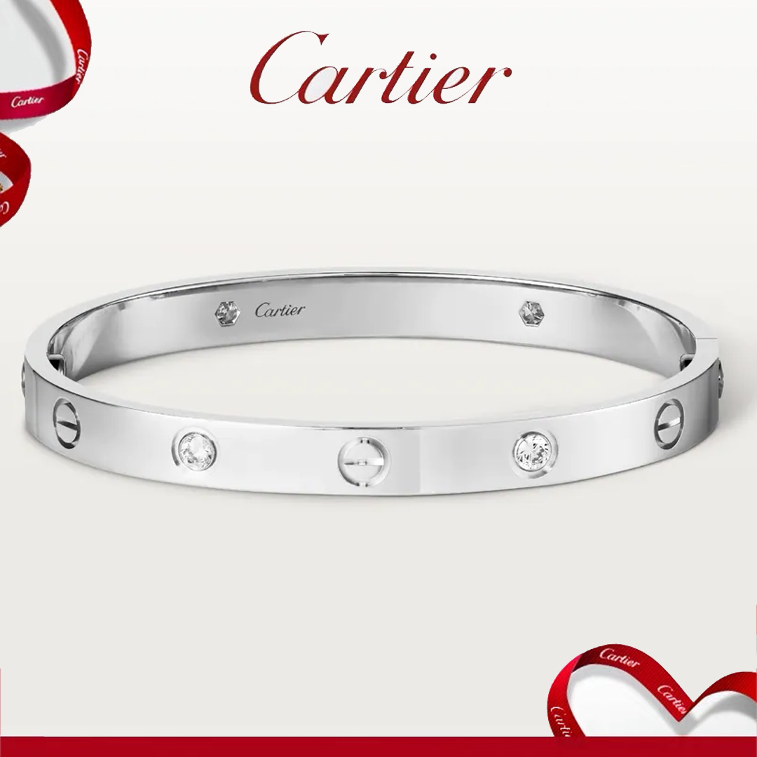 【高品質】【国内発送/直営店】カルティエ（Cartier）LOVE ブレスレット、ダイヤモンド4個