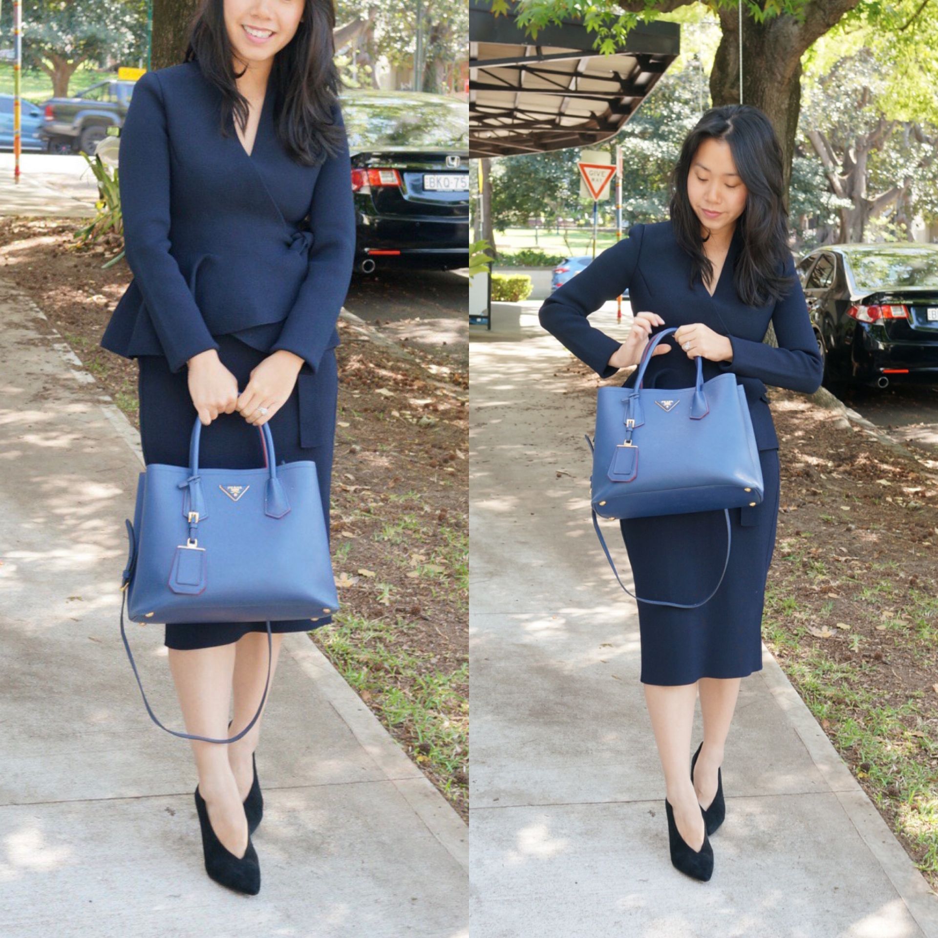 ★PRADA直営店★ラージ サフィアーノ レザー ハンドバッグ