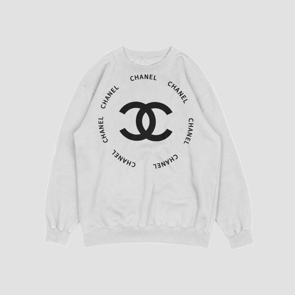 CHANEL アルファベットプリントのラウンドネックのスウェット クル
