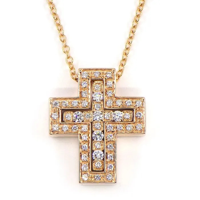 【国内発送/直営店】ダミアーニ DAMIANI ネックレス ベル エポック XS 20083492 ダブル クロス ダイヤモンド 0.39ct K18PG