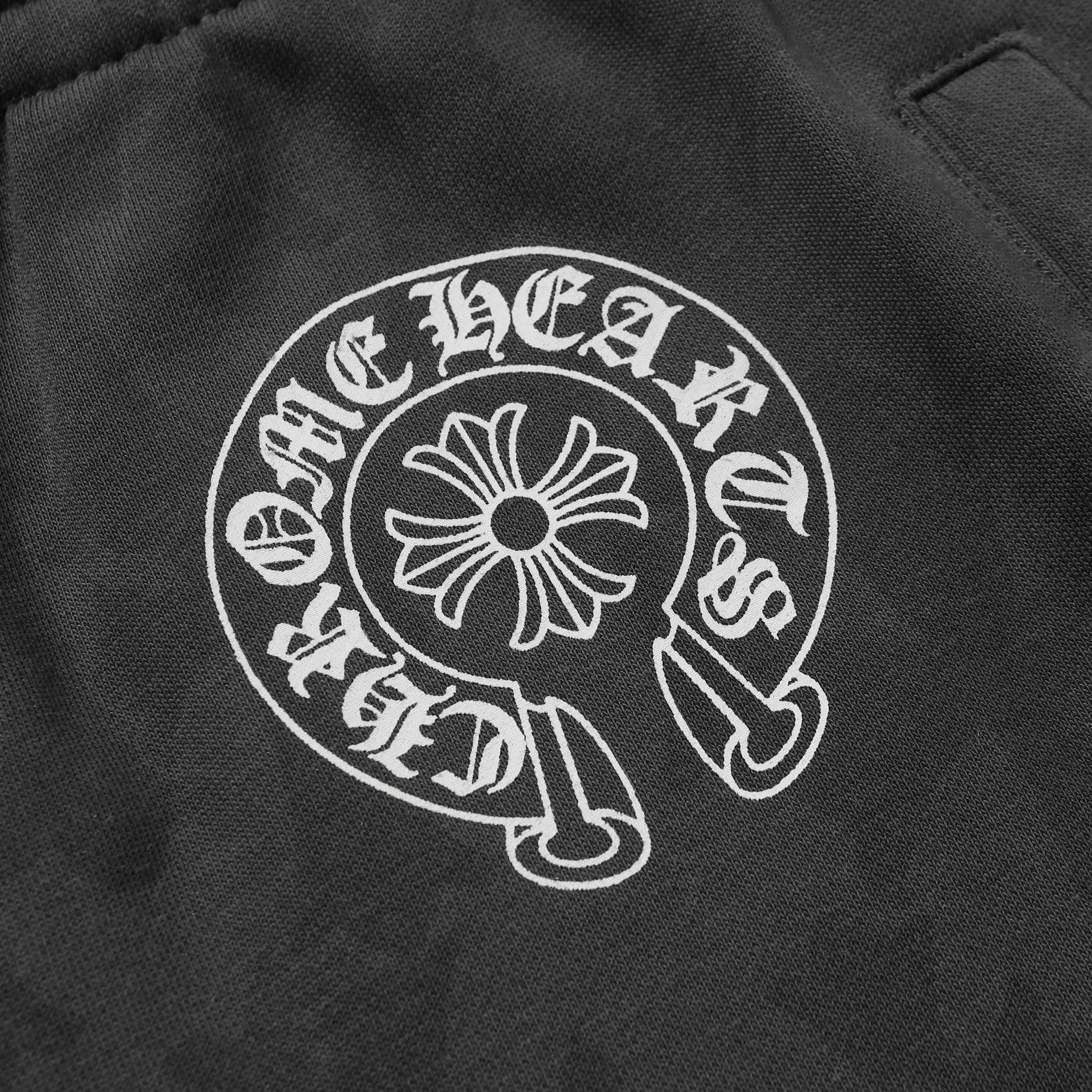 【Chrome Hearts】クロムハーツ ブラック トーナルモノグラム ホースシューロゴ ショートパンツ