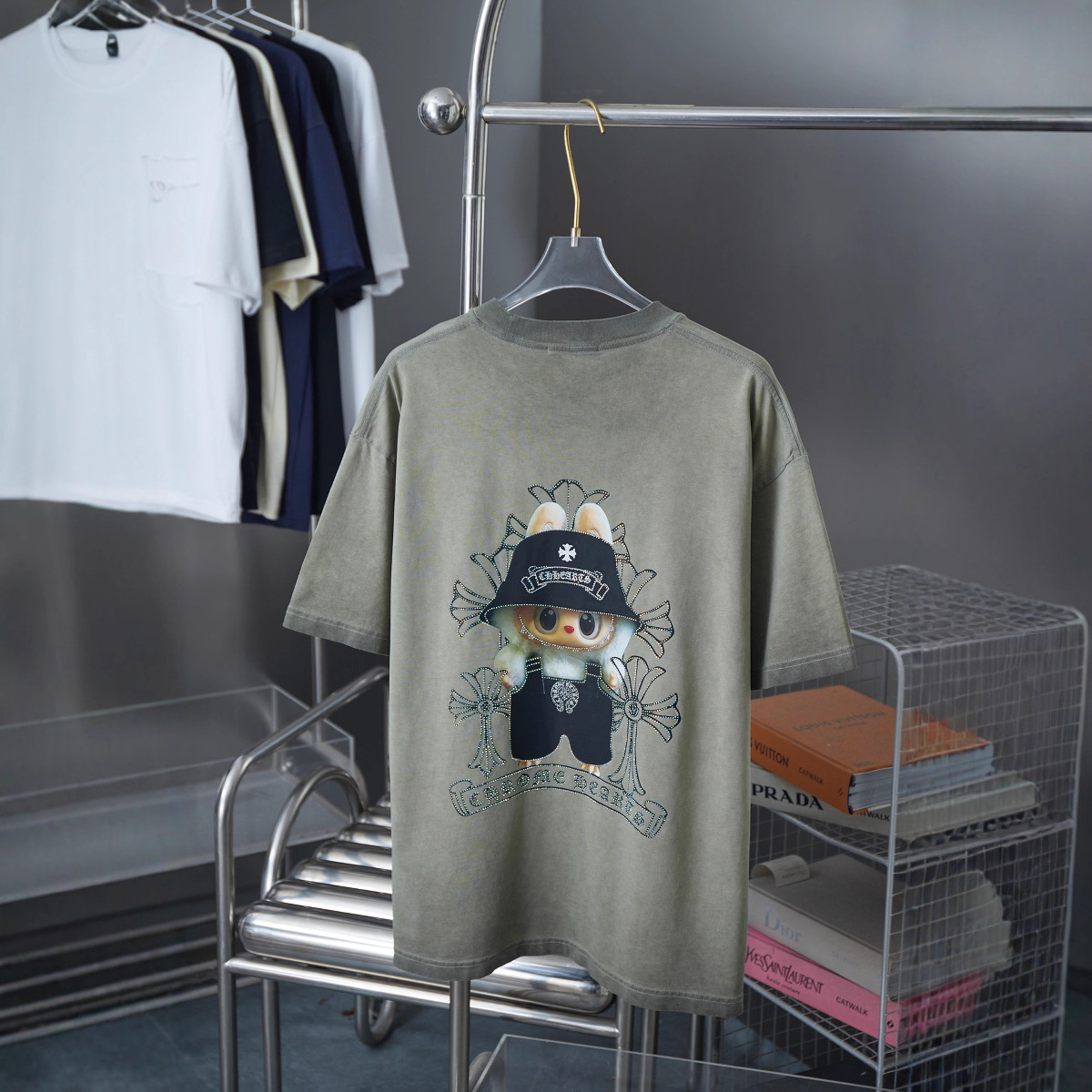 Labubu  × Chrome Hearts/クロムハーツ × ラブブ 2026SS夏新作 半袖Tシャツ 男女兼用 黑/白 CHT-26S40 サイズ S~XL