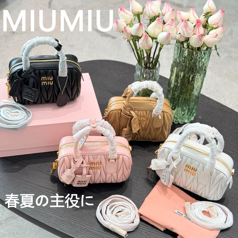 【高品質】◇【MIU MIU】レザー トップハンドルスモールバッグ
