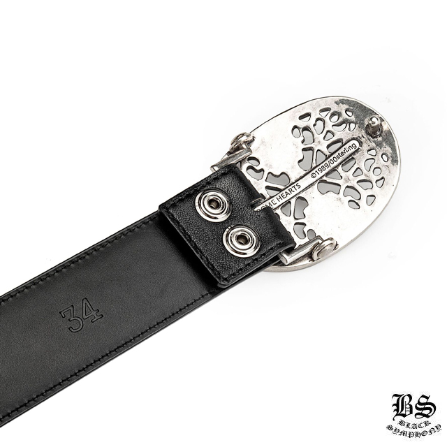 クロムハーツ クラシックオーバルクロスバックル＆プレーンブラックレザー1.5ホースシューリベット ベルトセット